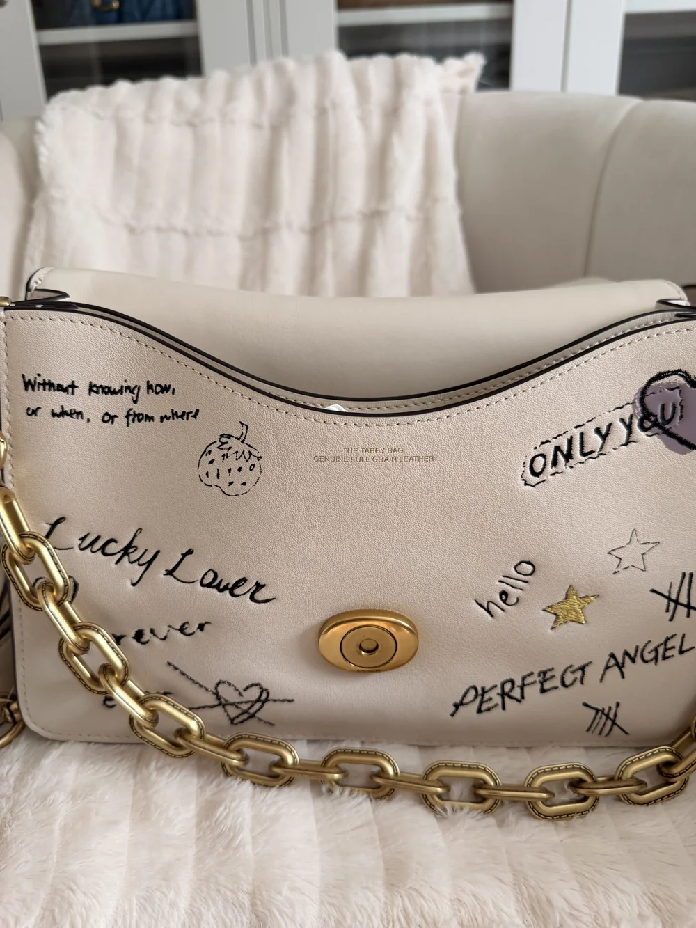 Coach white leather
